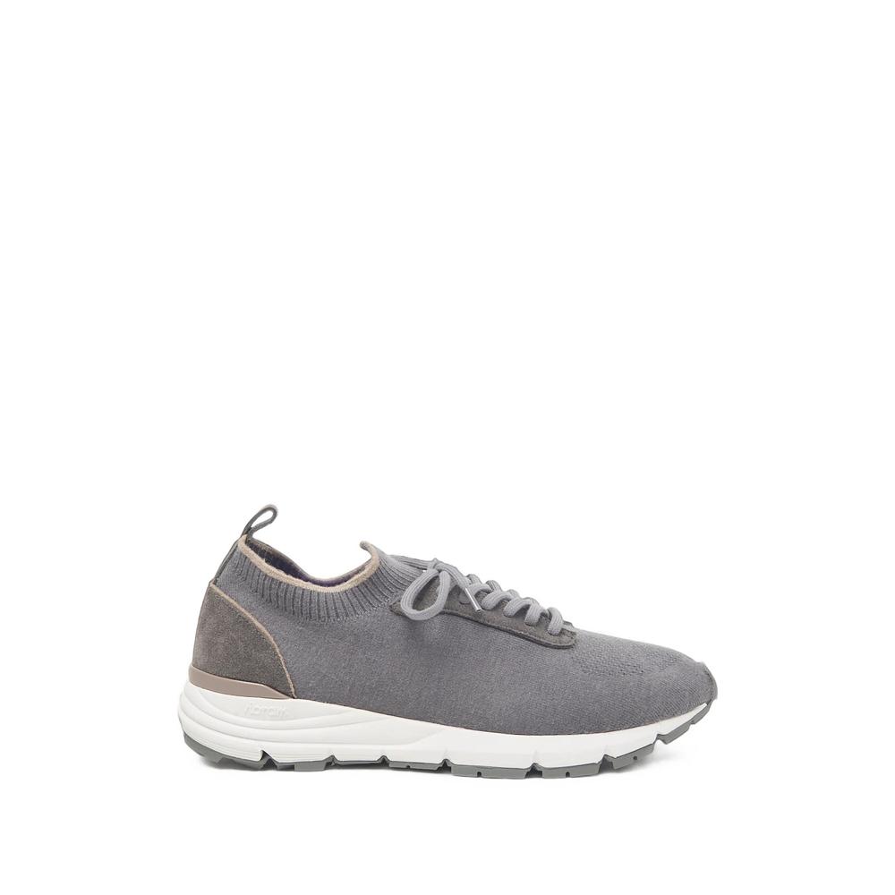 suede-trim knitted sneakers 1