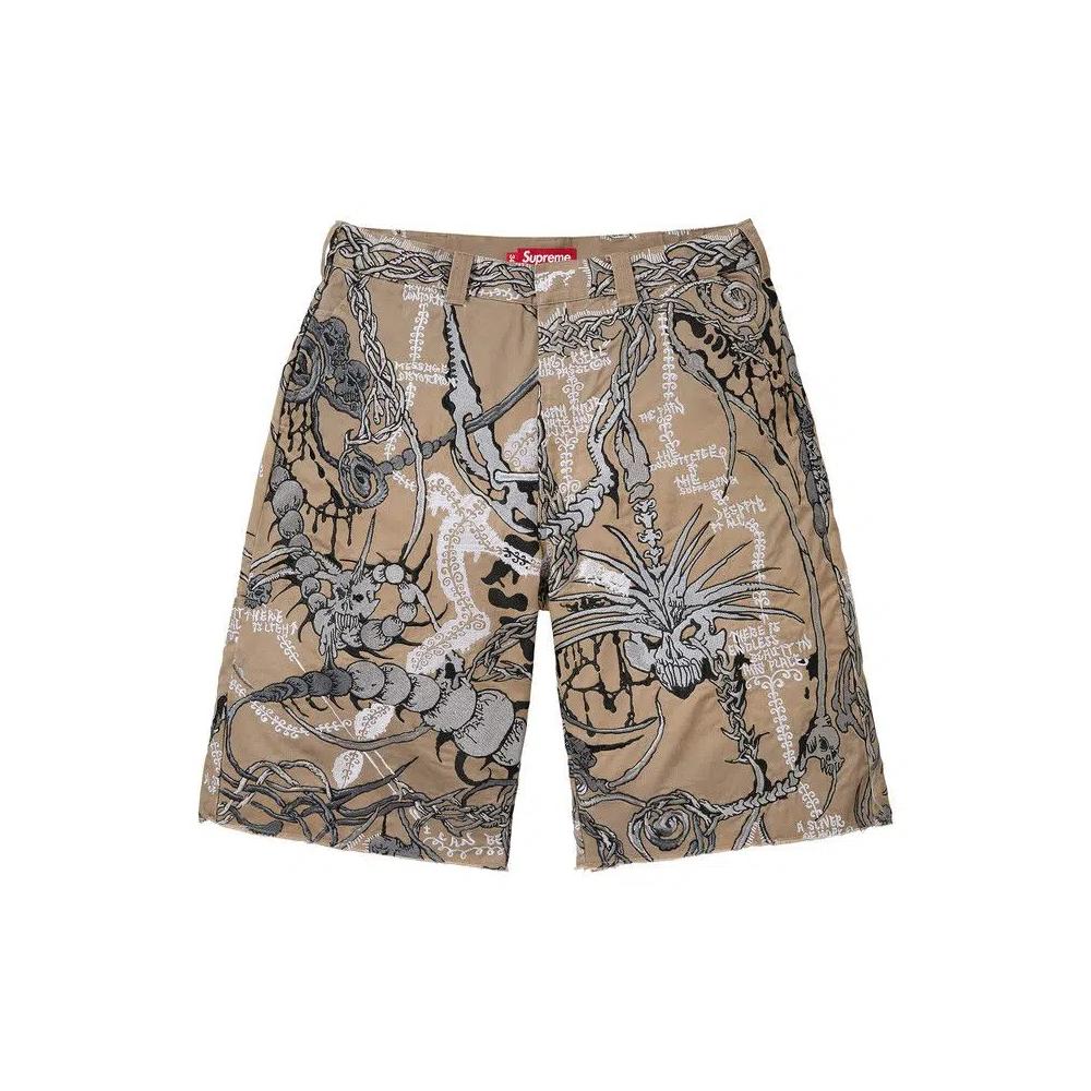 Шорты Supreme Wombat Embroidered Work Short 'Tan' 1