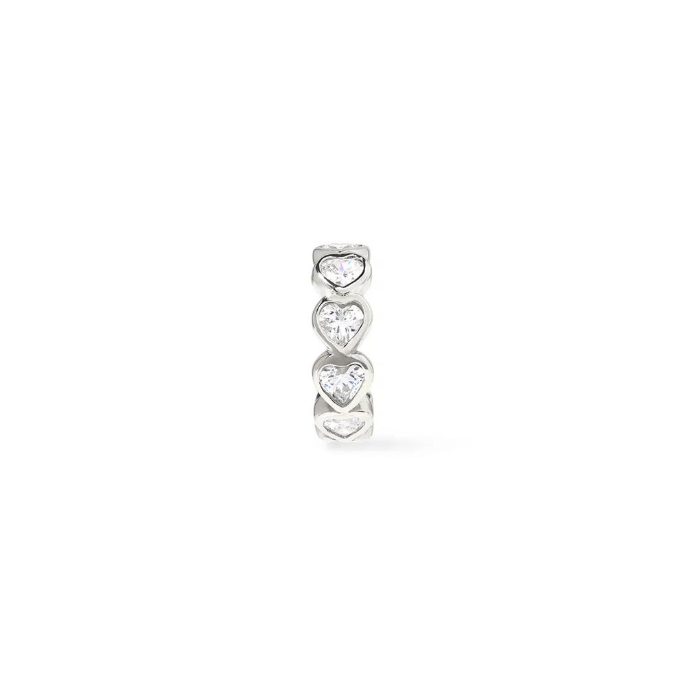 Серьга-кафф из серебра с сердечком 9 мм 4