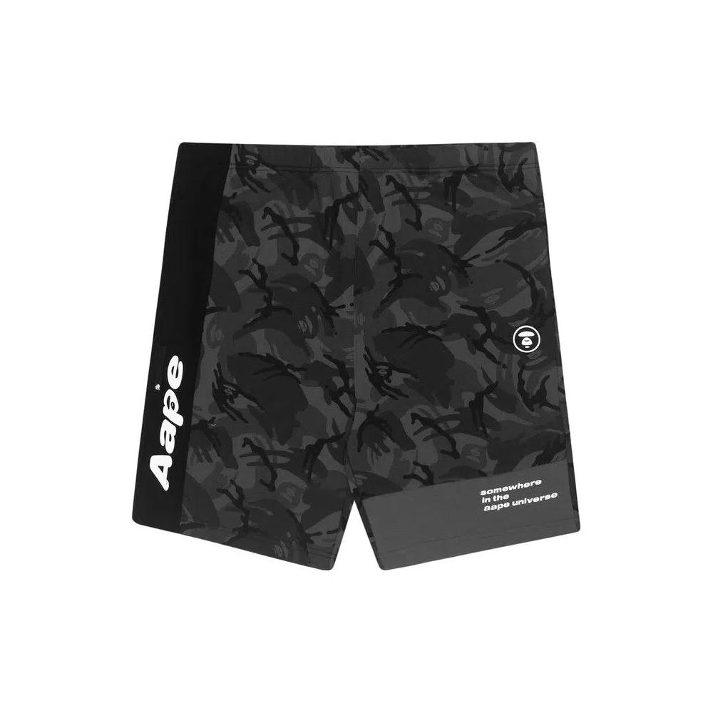 Шорты AAPE Moonface Graphic Print Shorts 'Black/Multi' 1