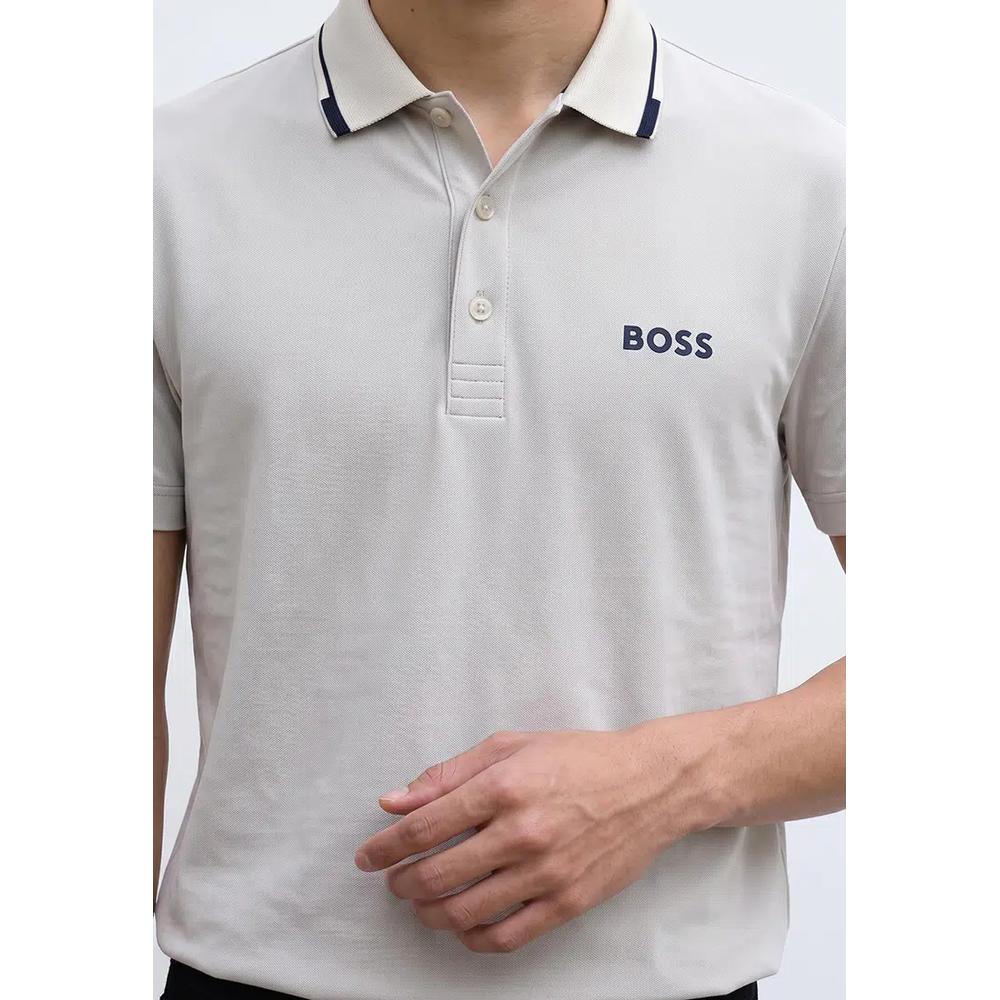 Узкое поло с контрастным логотипом - BOSS Green 3