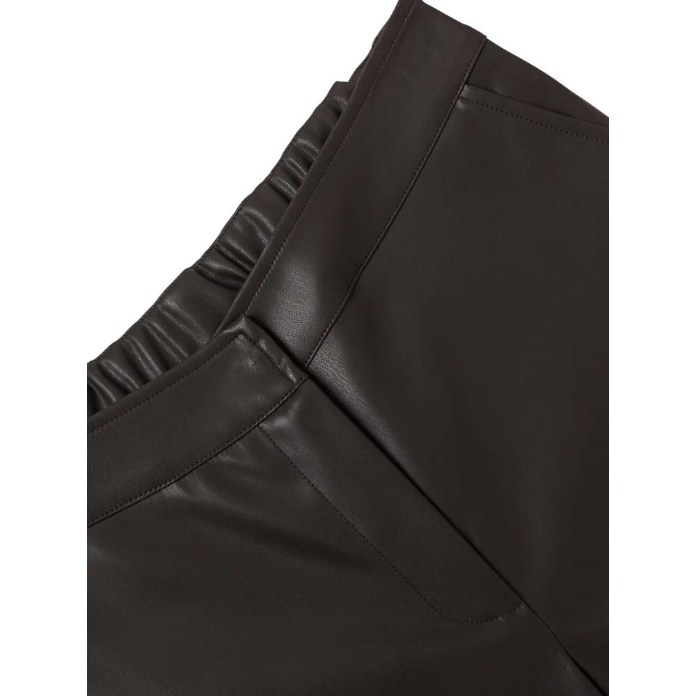 elasticated-waistband faux-leather trousers 3