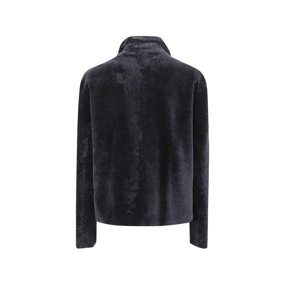 Emy shearling-texture button-up jacket 2