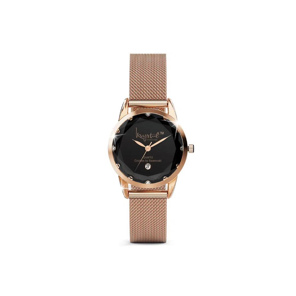 Часы Krystalline Sleek Rose Gold Black с кристаллами SWAROVSKI® 4