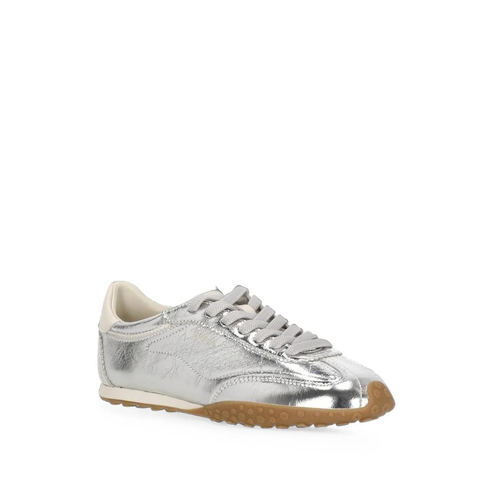 metallic-effect leather sneakers 2