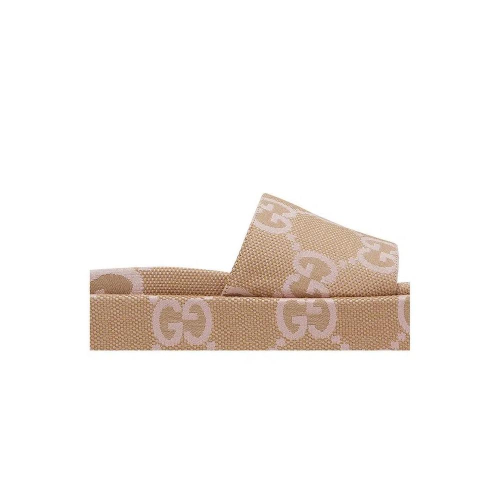 Шлепанцы Gucci Wmns Platform Slide Sandal 'Jumbo GG - Beige Light Pink' 2