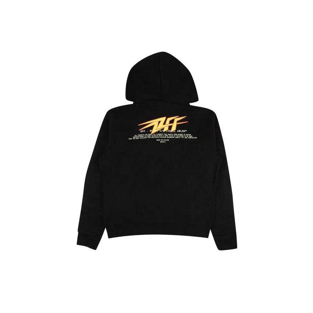 Молнии Off-White Thunder Slim Zip Hoodie 'Black/Yellow' 2