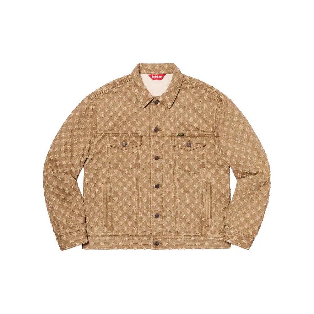Джинсовые куртки Supreme Hole Punch Denim Trucker Jacket 'Brown' 1