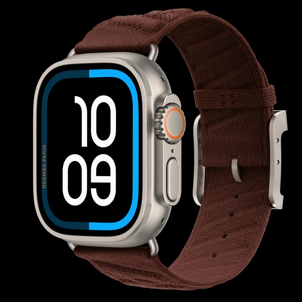Apple Watch Hermès Ultra 4 49 мм, GPS + Cellular, титан, Natural, ремешок Bordeaux En Mer 1