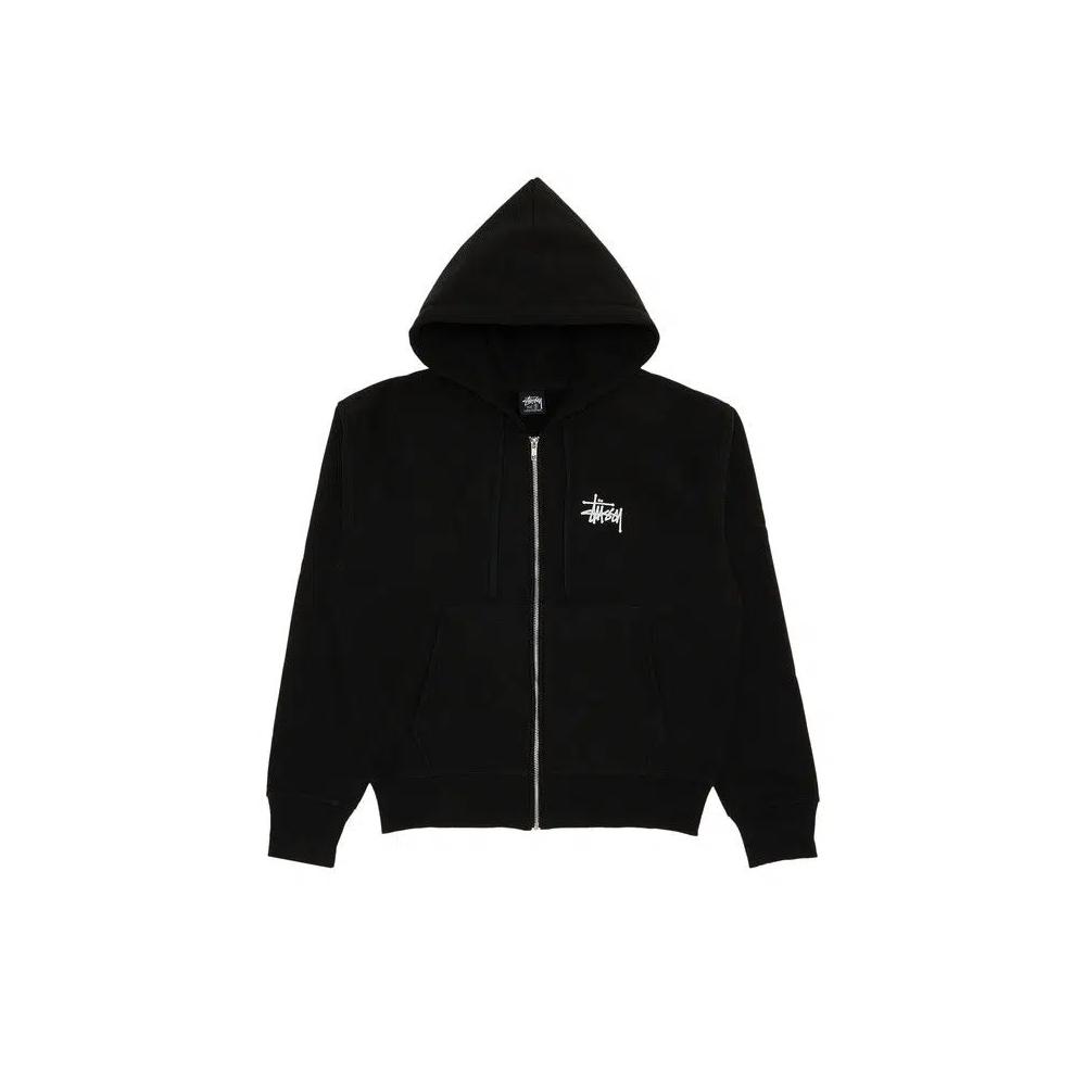 Молнии Stussy Basic Logo Zip Up Hoodie 'Black' 1