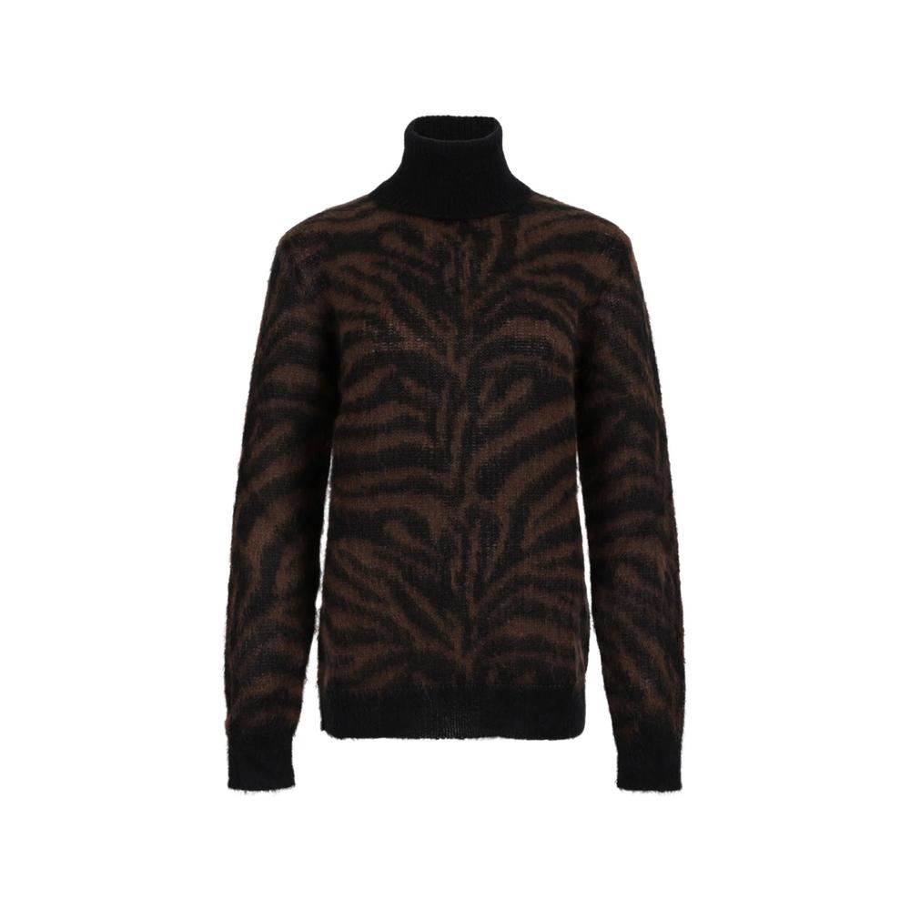 zebra-pattern roll-neck sweater 1