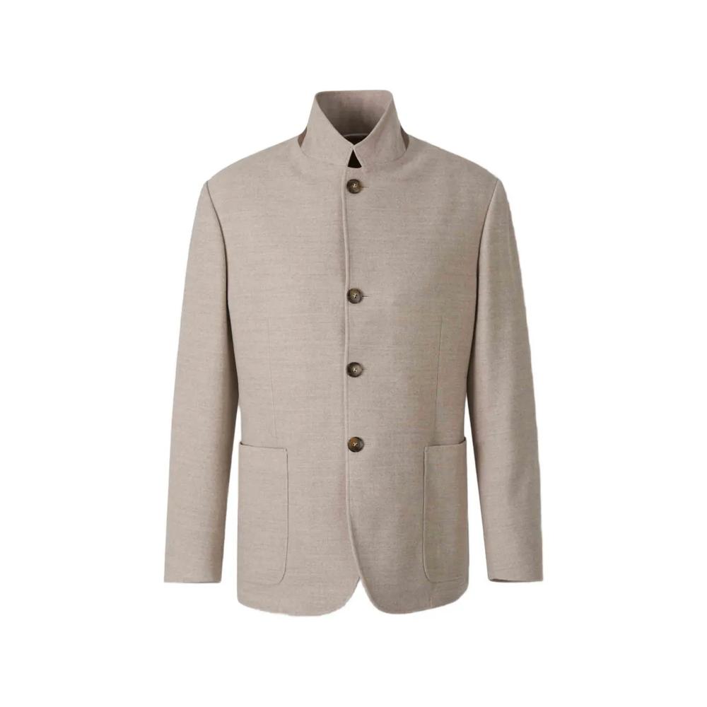 high-neck patch-pocket jacket 1
