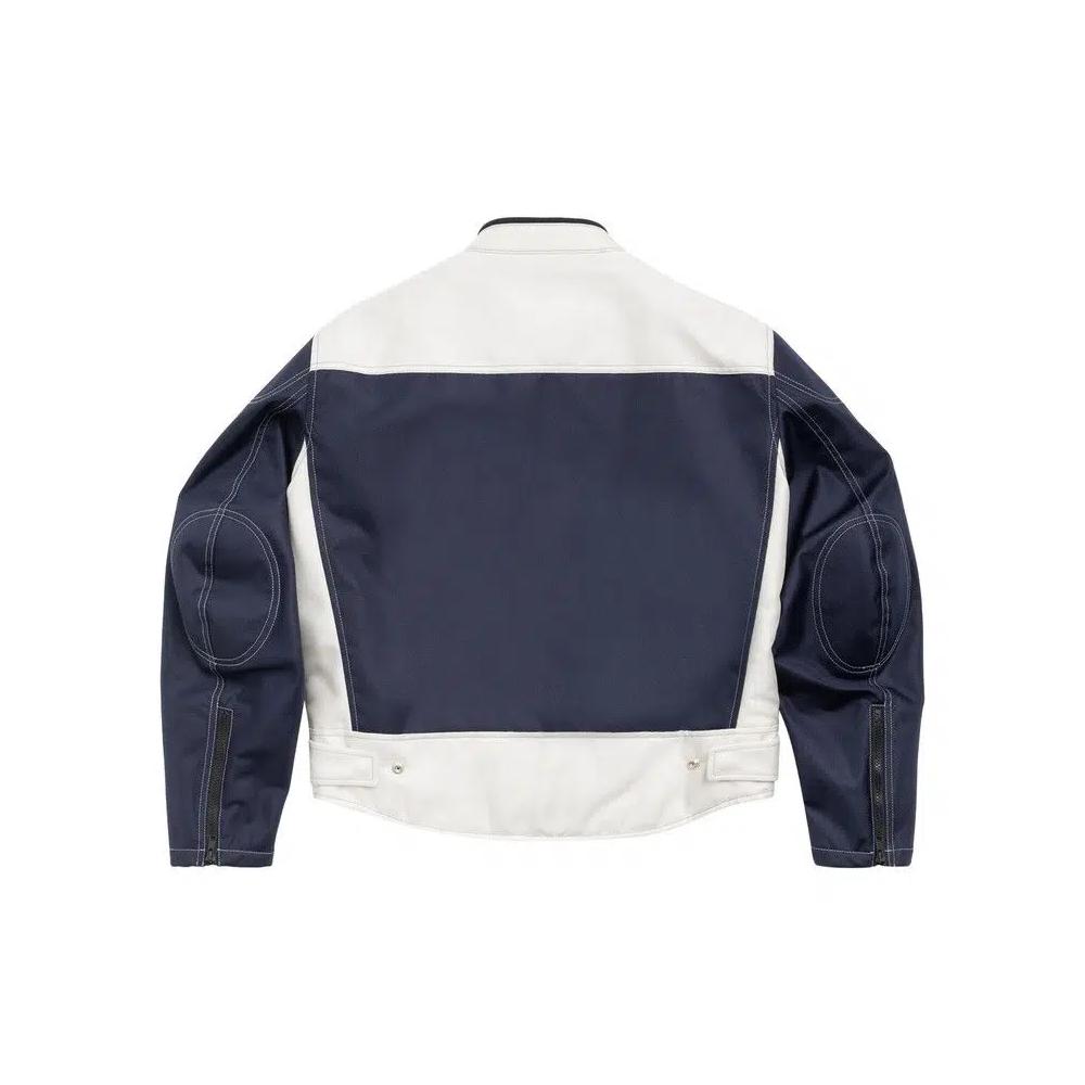 Кожаные куртки Stussy мотокуртка 'Navy' 2