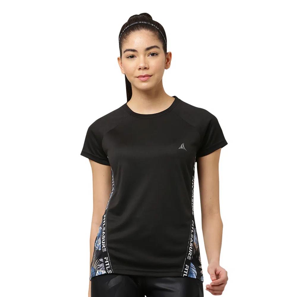 Женская футболка Athleisure с принтом, черная 1