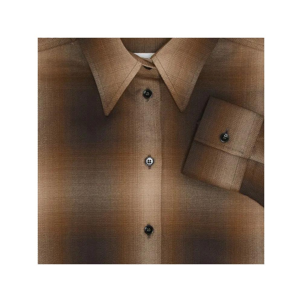 Фланелевые рубашки MM6 Maison Margiela Plaid Shirt 'Brown' 3