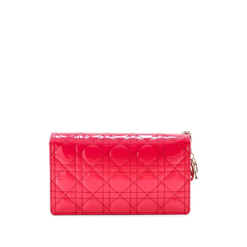 Лакированная сумка через плечо Lady Dior Chain Pouch Cannage Quilt 2