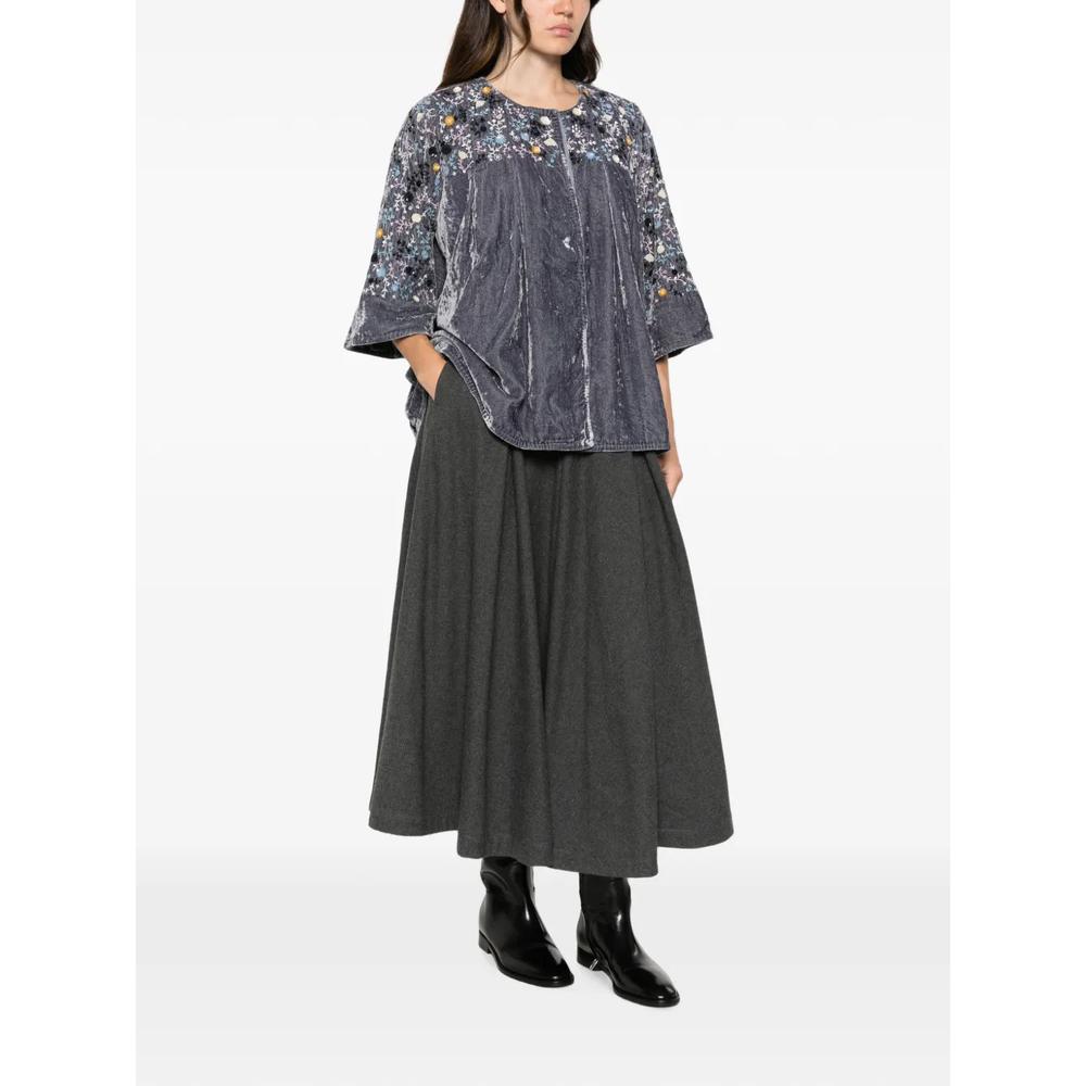 floral-embroidered velvet jacket 2