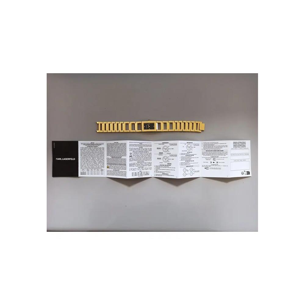 【2 года гарантии】KARL LAGERFELD Paris Collection 21X36mm женские золотые и черные квадратные браслет-часы кварцевые R0553103503 8