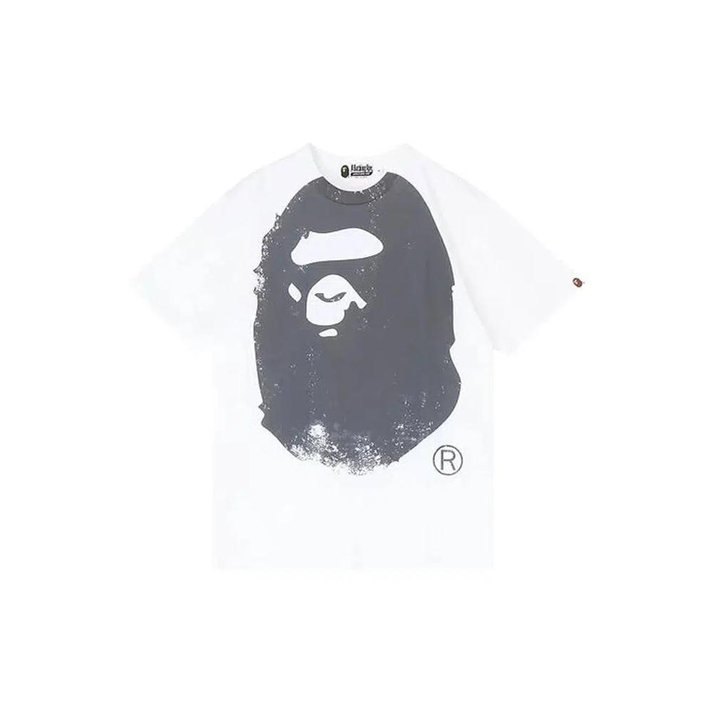 Футболки BAPE Overprinted Ape Head Tee 'White' 1