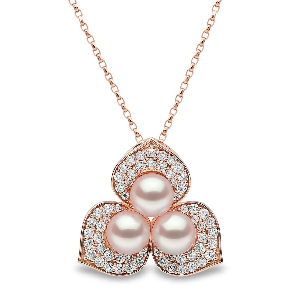 Колье Petal из розового золота с жемчугом и бриллиантами 1