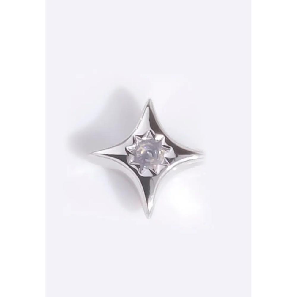 Petite Birthstone Звездный Пузырь Серебряный Шарм - Июнь - Лунный Камень 1