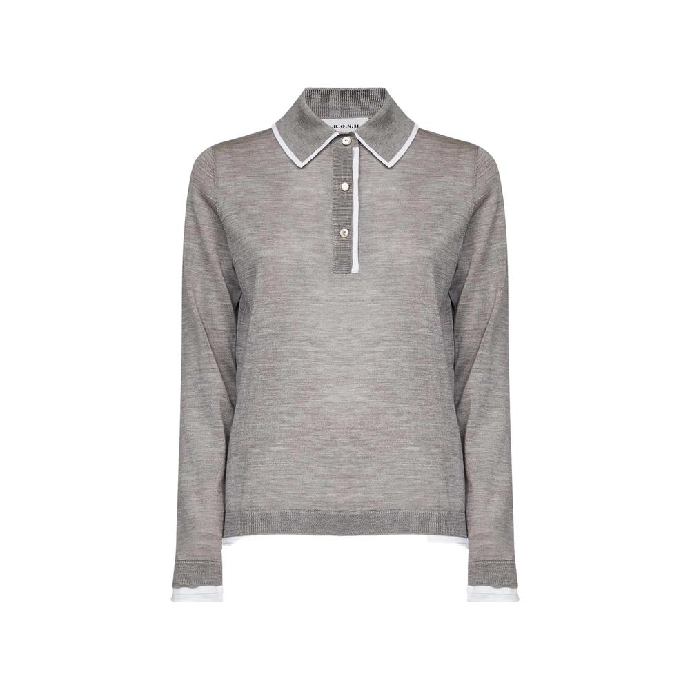 contrast-trim polo sweater 1