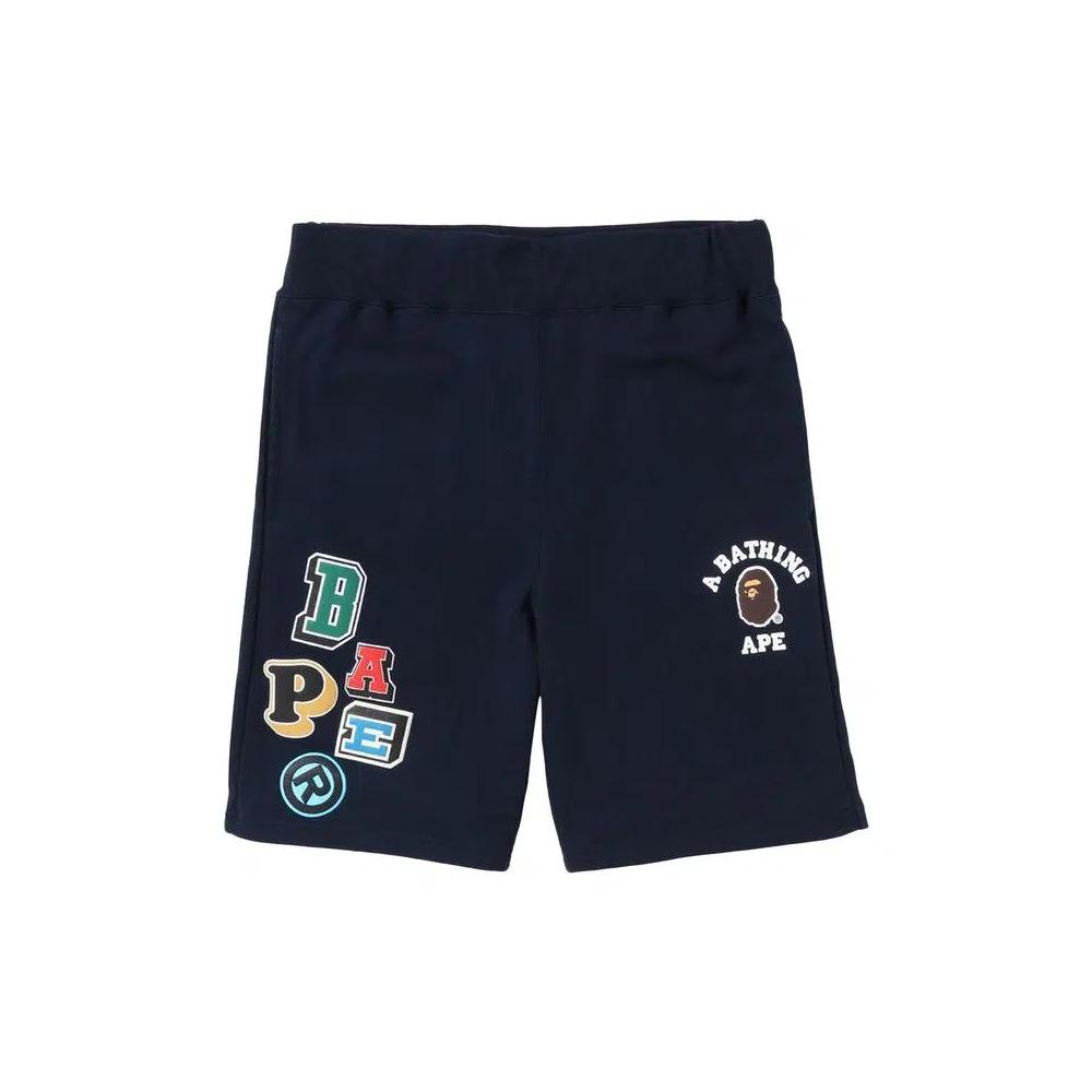 BAPE Multi Fonts Шорты 'Navy' 1