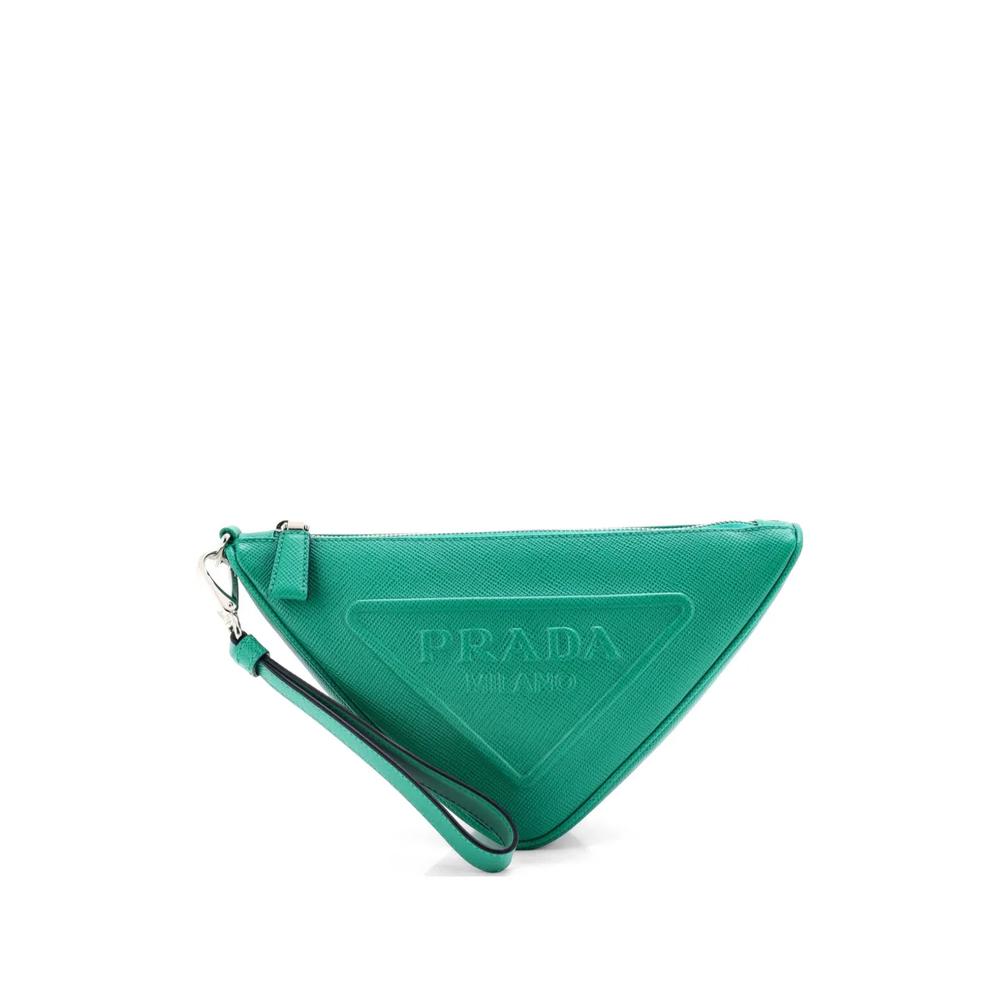 Мини-клатч Triangle Logo Wristlet Pouch с тиснением 1