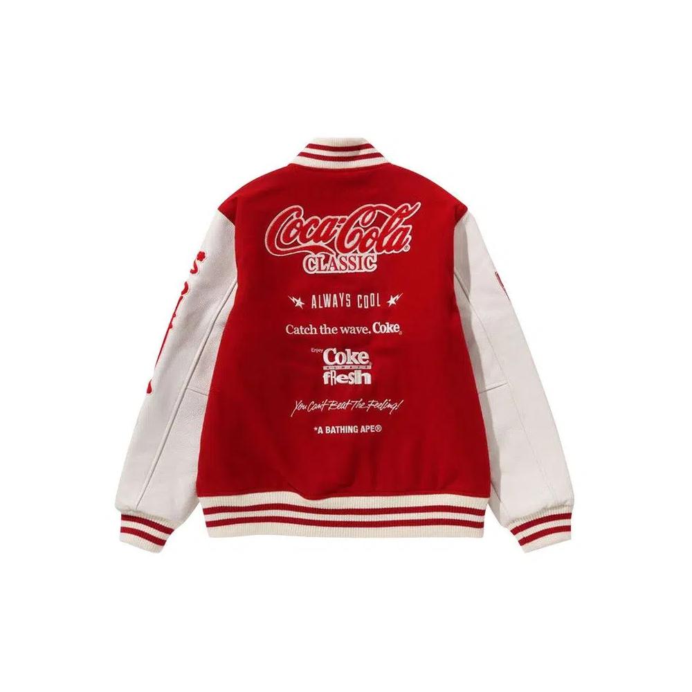 Варсити-куртки BAPE x Coca-Cola Varsity Jacket «Красный» 2