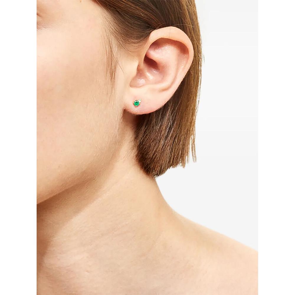 18K yellow gold Aurore emerald and diamond earring 2