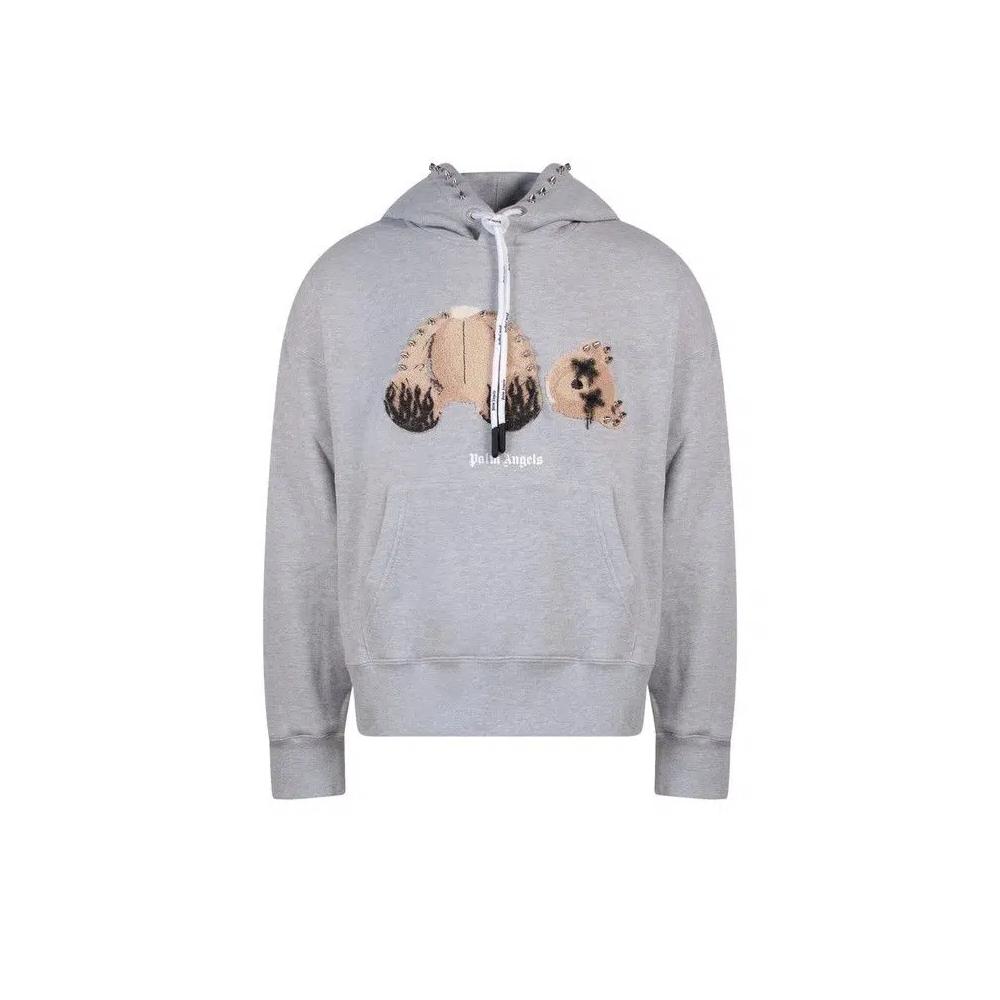 Худи Palm Angels Papunk Bear Lurex Fleece Hoodie «Melange Grey» 1