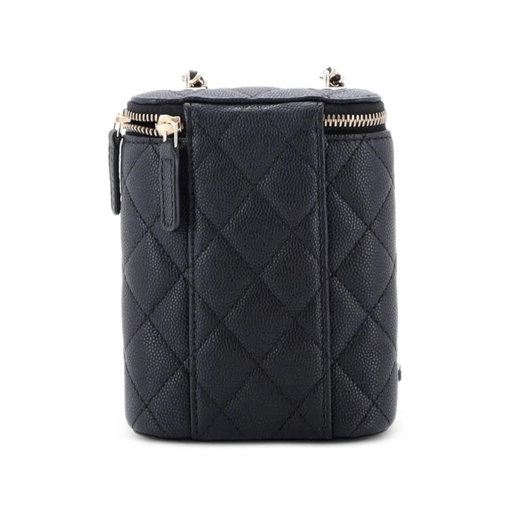 Маленькая сумка на плечо Vertical Classic Vanity Case with Chain Quilted Caviar 2