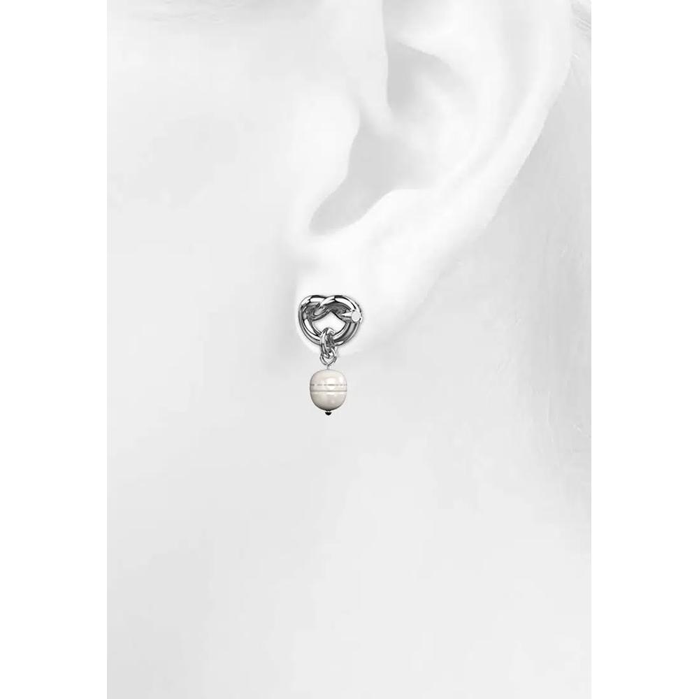 Forever Knot серьги с жемчугом из белого золота 4