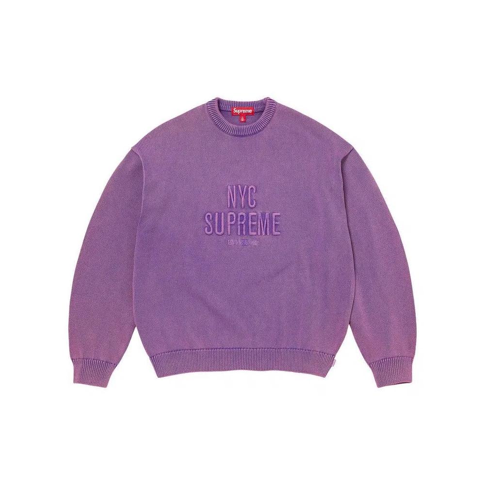 Свитера Supreme Overdyed Raised Sweater 'Purple' 1