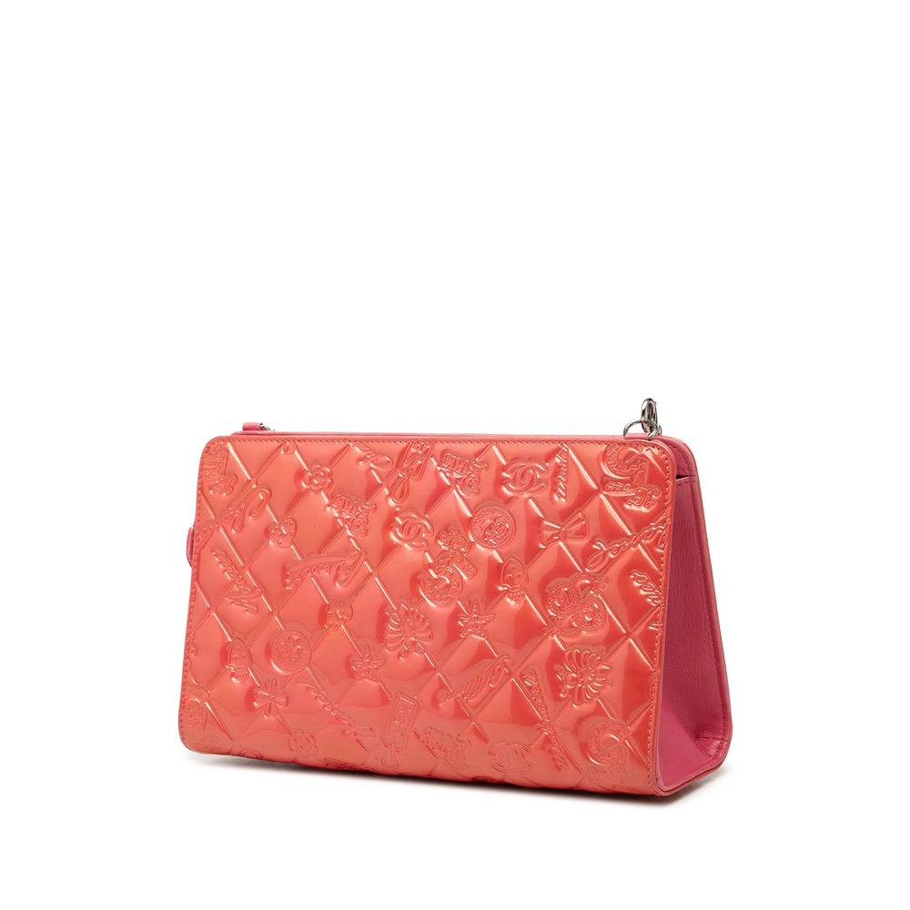 2009-2010 Quilted Patent Embossed Lucky Symbols Pochette shoulder bag 3