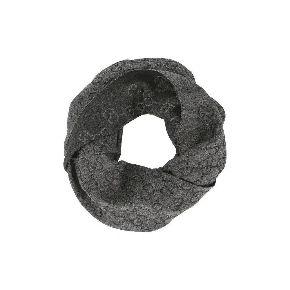 Шарфы Gucci GG Jacquard Pattern Knit Scarf 'Anthracite' 3