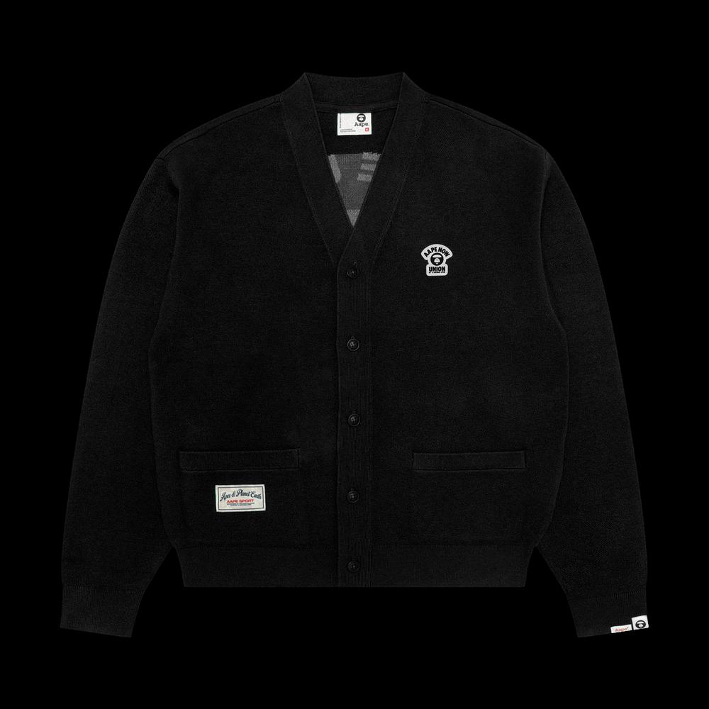 Кардиганы AAPE AAPENOW Moonface v-Neck Cardigan 'Black' 1
