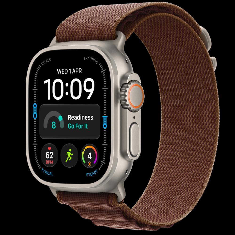 Apple Watch Ultra 4 49 мм, GPS + Cellular, титан, Natural, ремешок Burgundy Alpine Loop 1