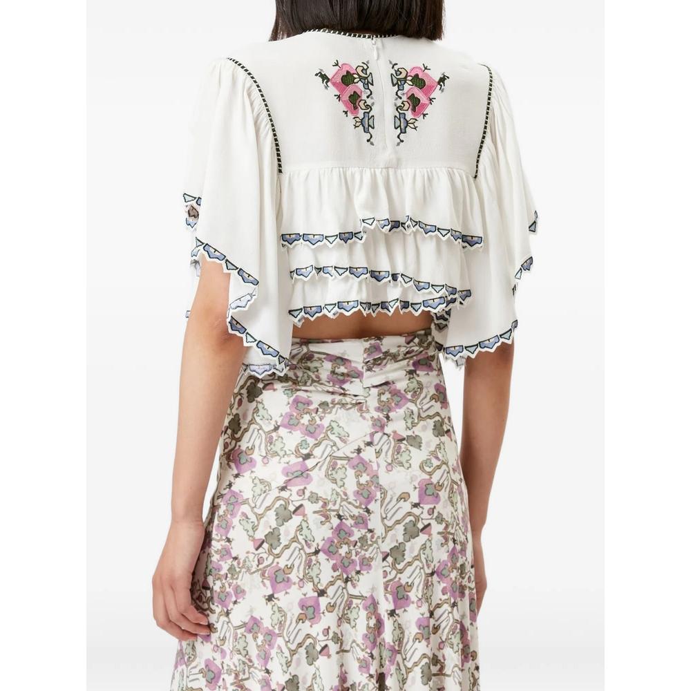 Sana embroidered ruffled blouse 2