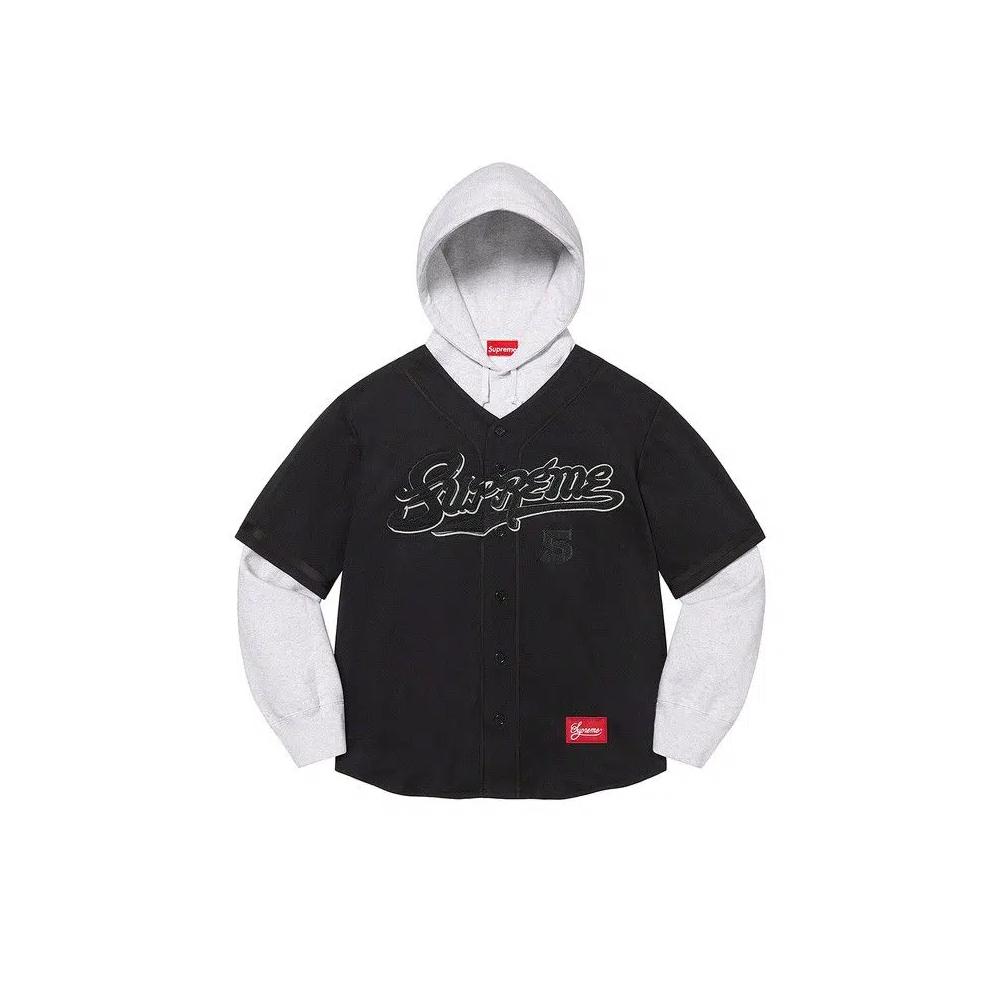 Худи Supreme Baseball Jersey Hooded Sweatshirt 'Black' 1