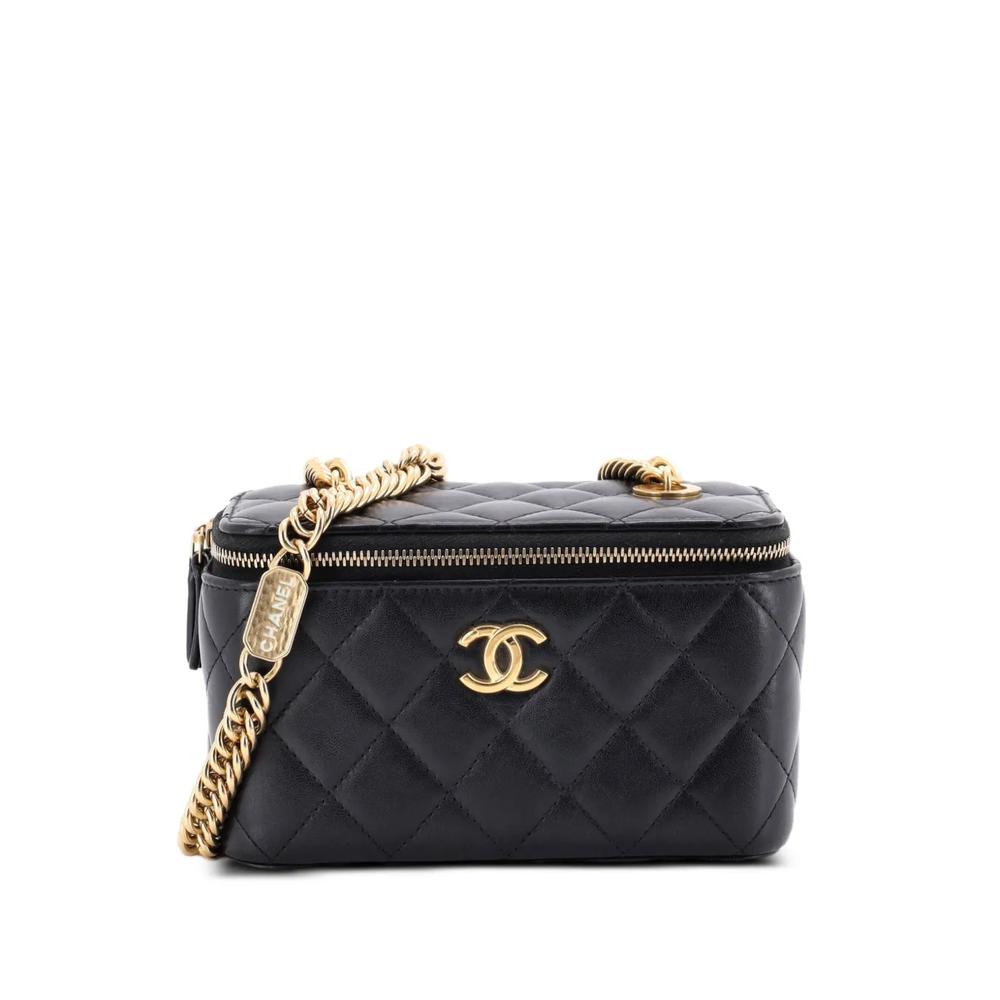 Мини-сумка через плечо Coco Enamel Strap Vanity Case with Chain Quilted Lambskin 1