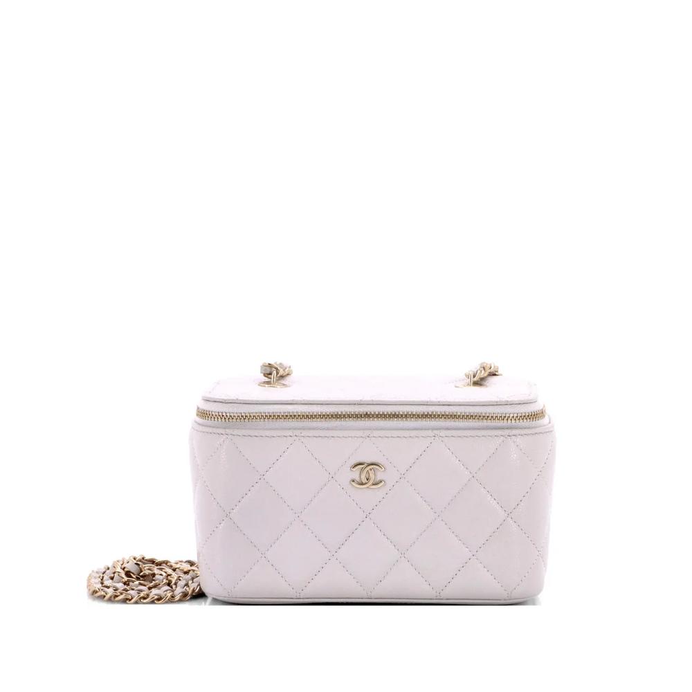 Маленькая сумка через плечо Classic Vanity Case with Chain Quilted Caviar 1