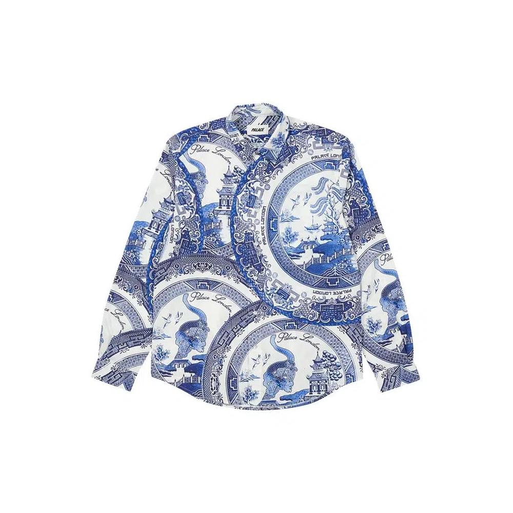 Рубашки на пуговицах Palace China Plate Shirt 'Navy' 1