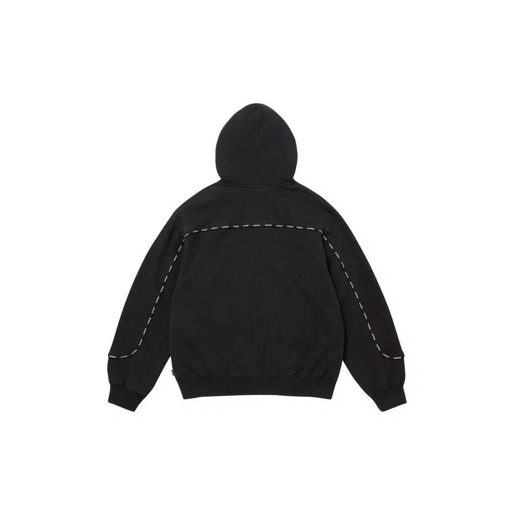 Худи Supreme Piping Zip Up Hooded Sweatshirt 'Black' 2