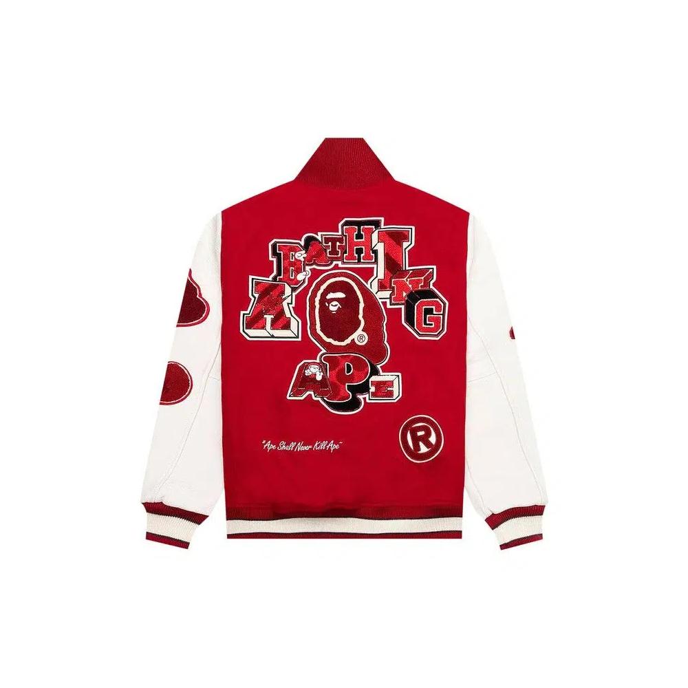 Куртки-университетки BAPE Multi Motif Varsity Jacket 'Red' 2