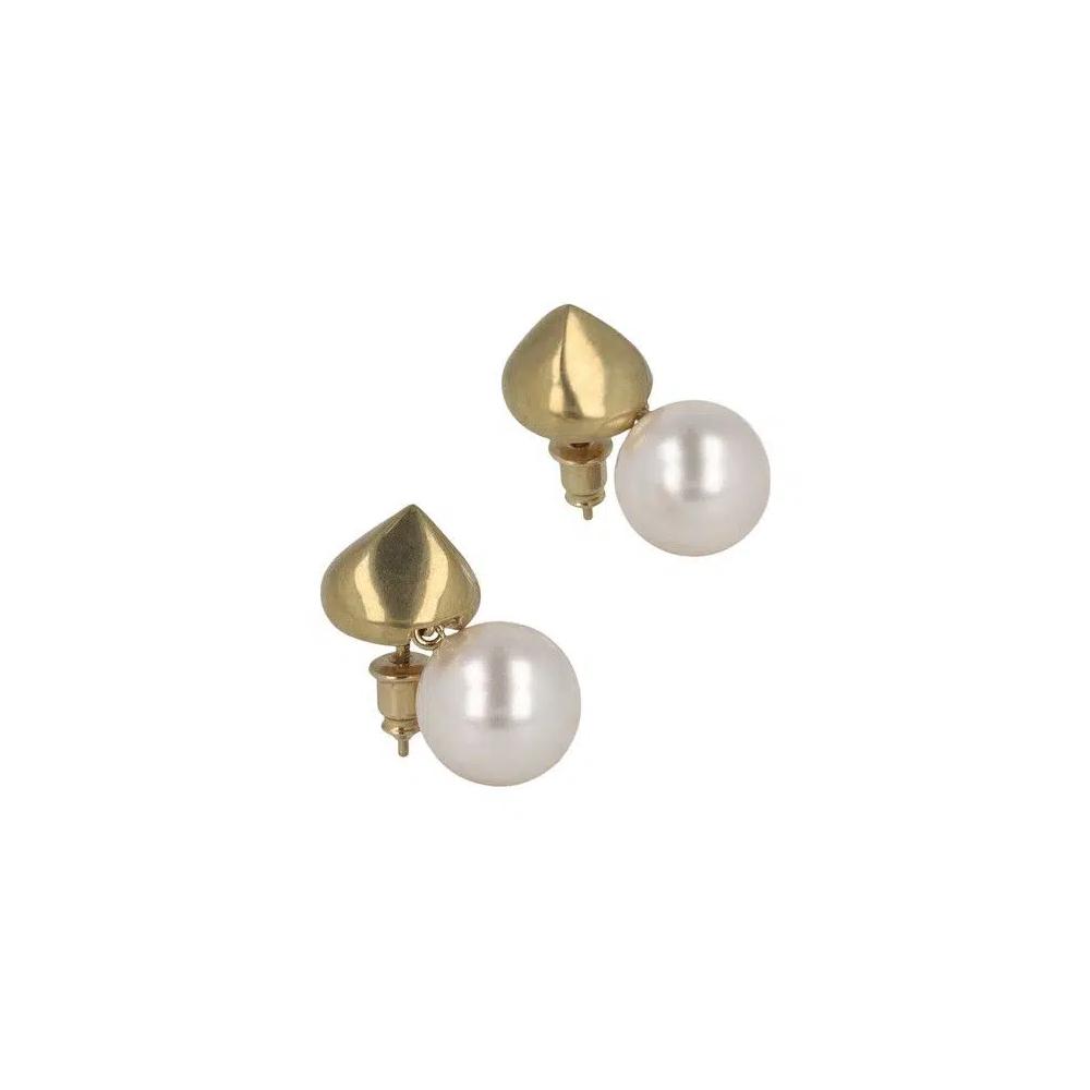 Серьги Ferragamo Sculptural Faux Pearl Earrings 'Gold' 1