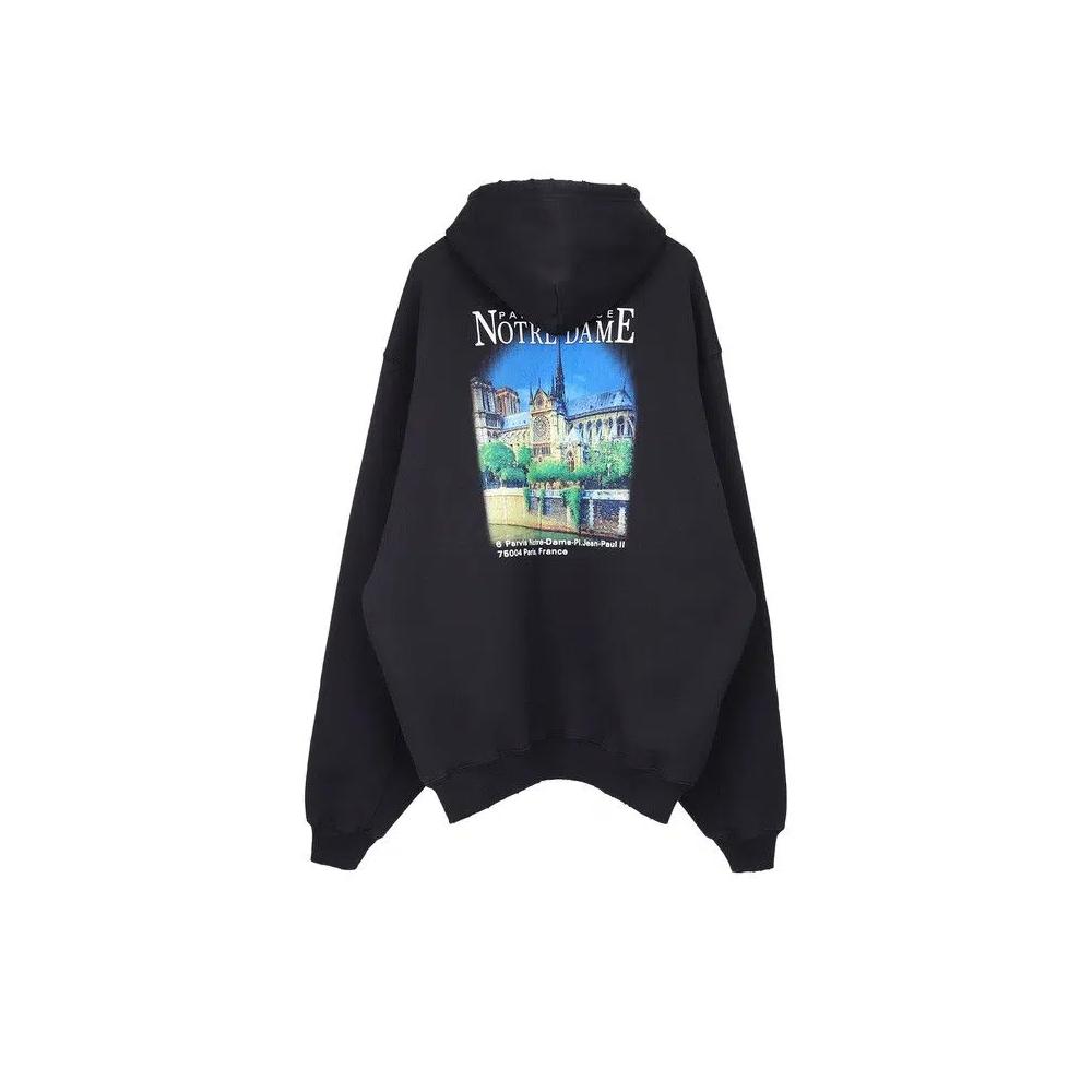 Круглые вороты Balenciaga Sport Hoodie 'Черный' 2