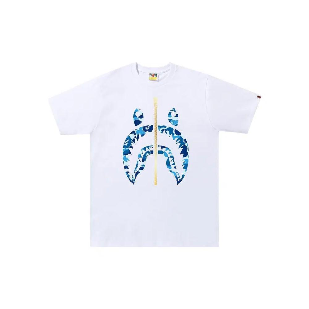 Футболки BAPE ABC Camo Shark Tee 'White/Blue' 1