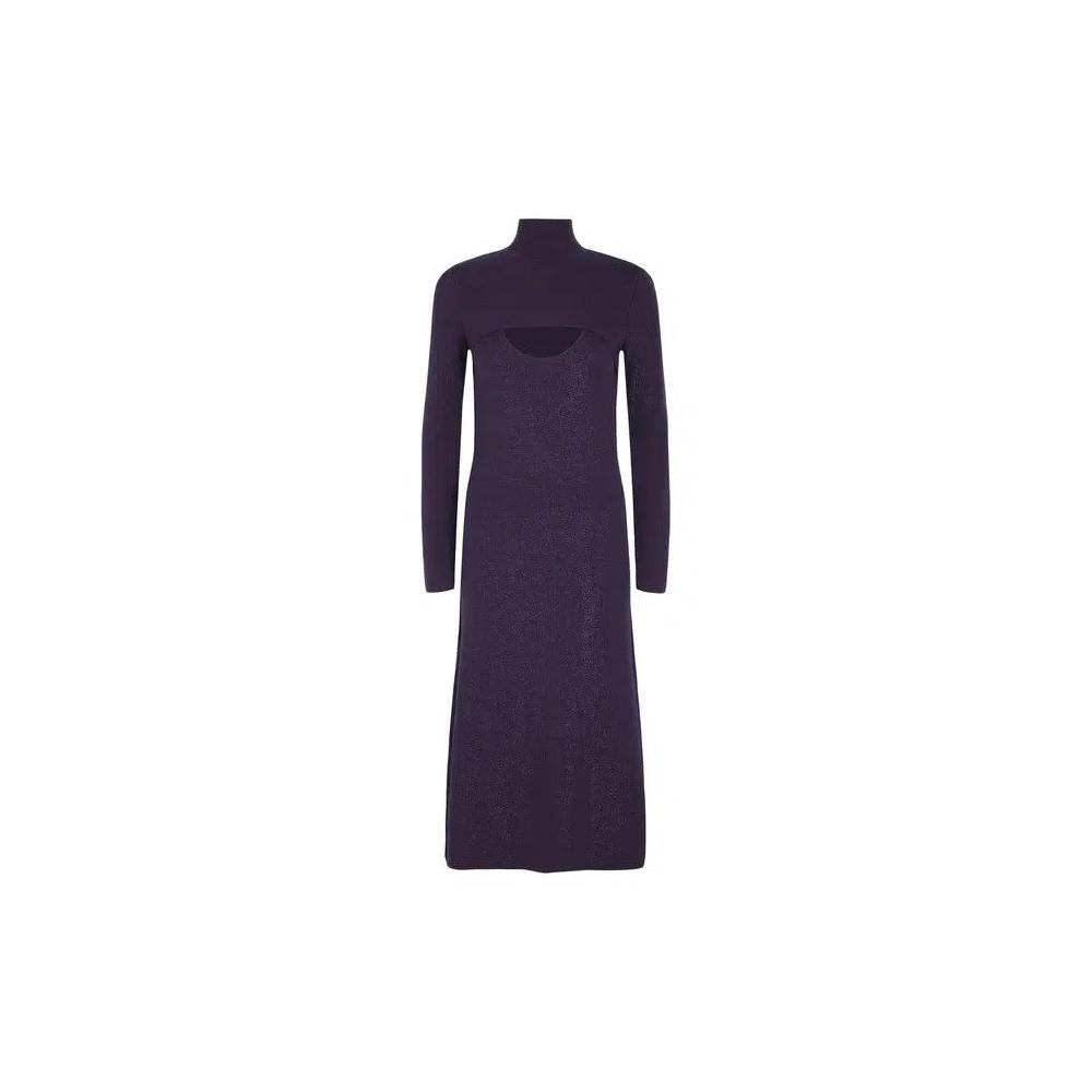 Длинные платья Ferragamo Lamé Wool Blend Dress 'Фиолетовый' 1