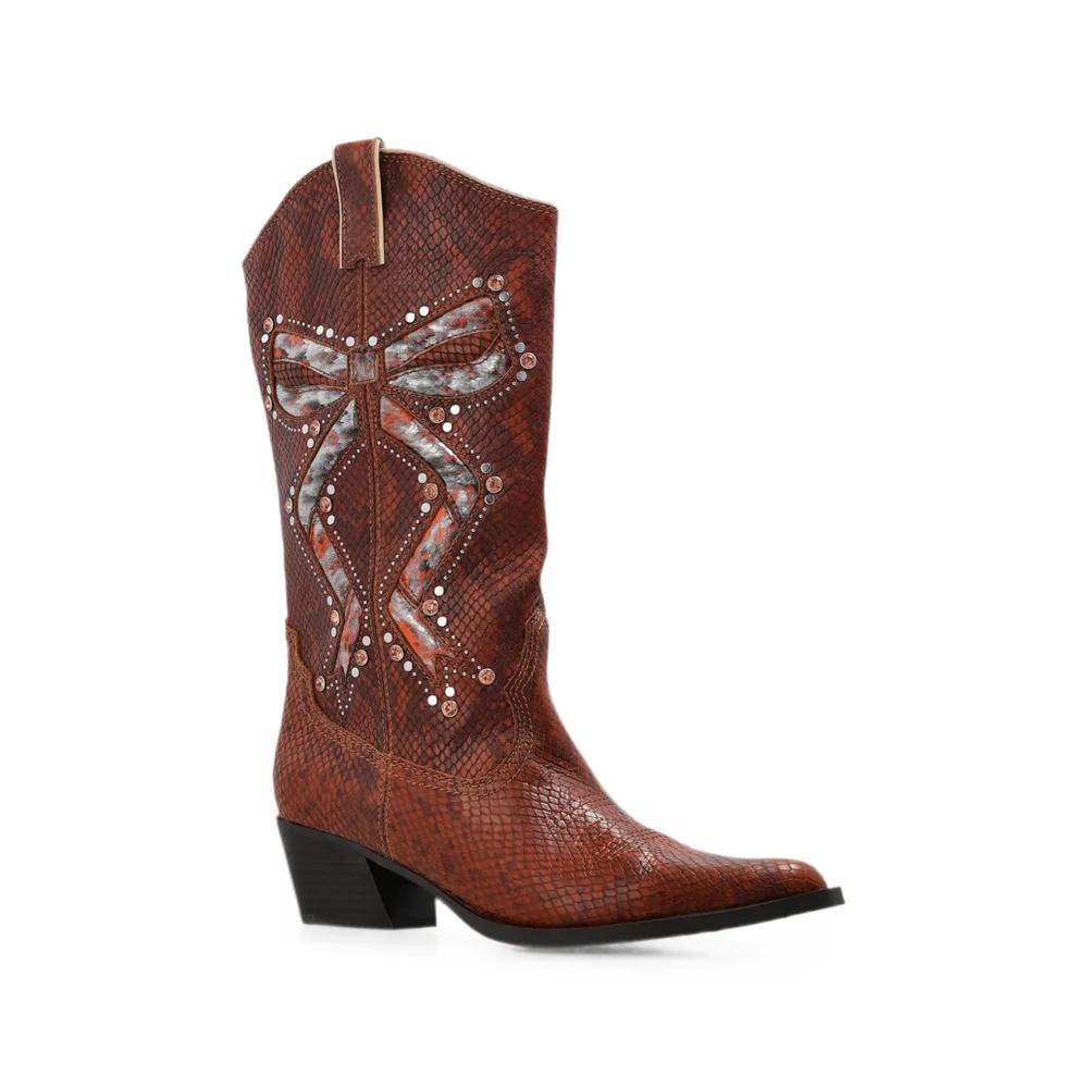 Ковбойские сапоги Rodeo Bow с тиснением под кожу змеи 2